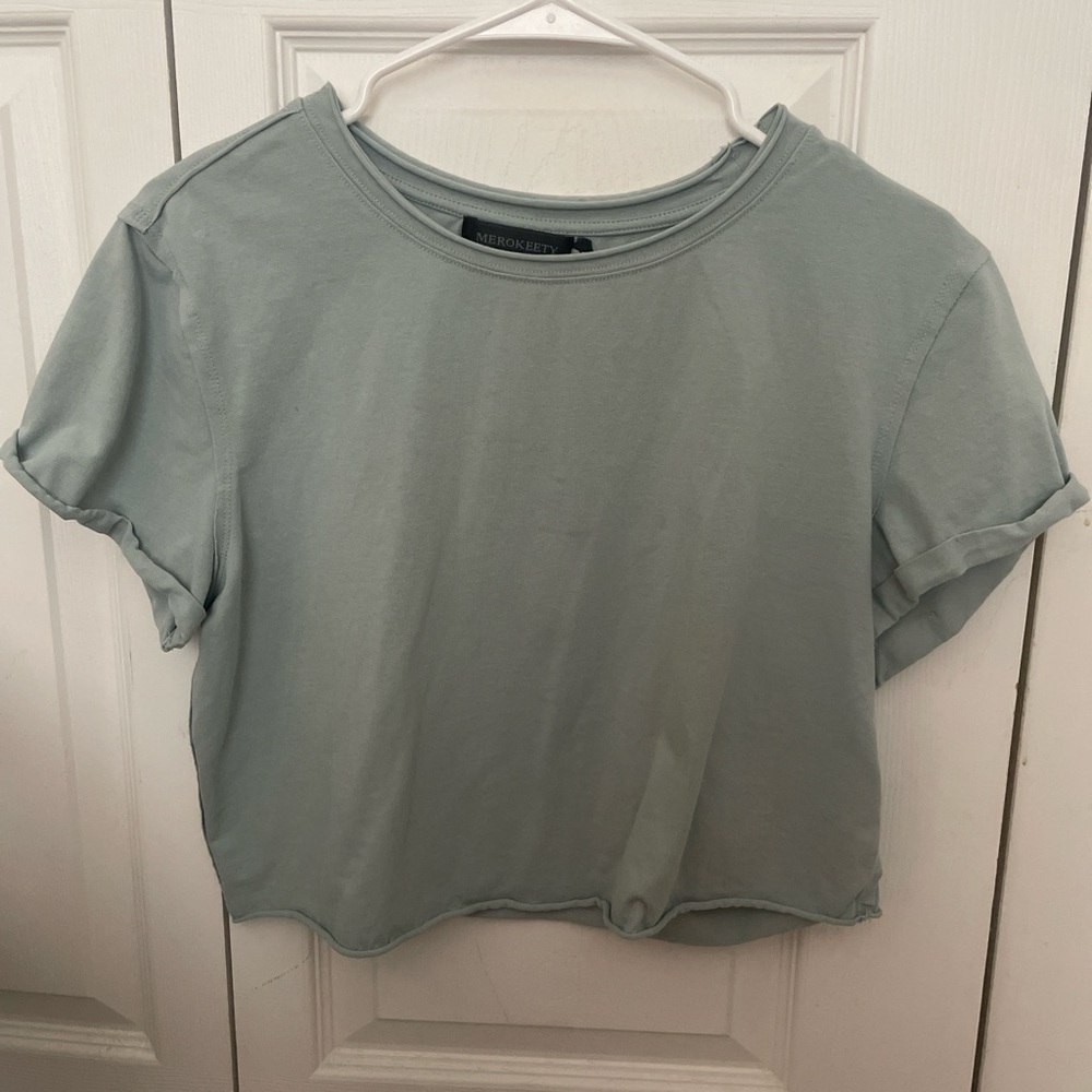 Blue crop top